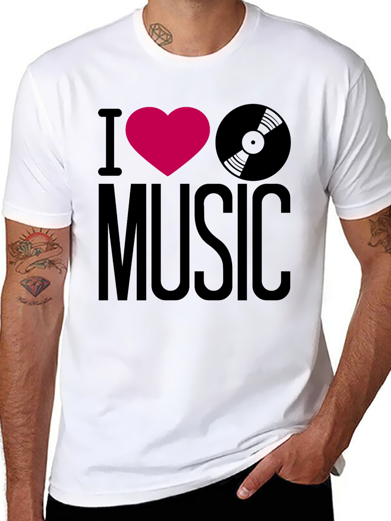 I Heart Music Graphic Tee - Black T-Shirt