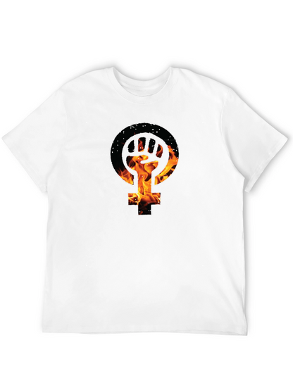 Feminist Fist Fire Black T-Shirt