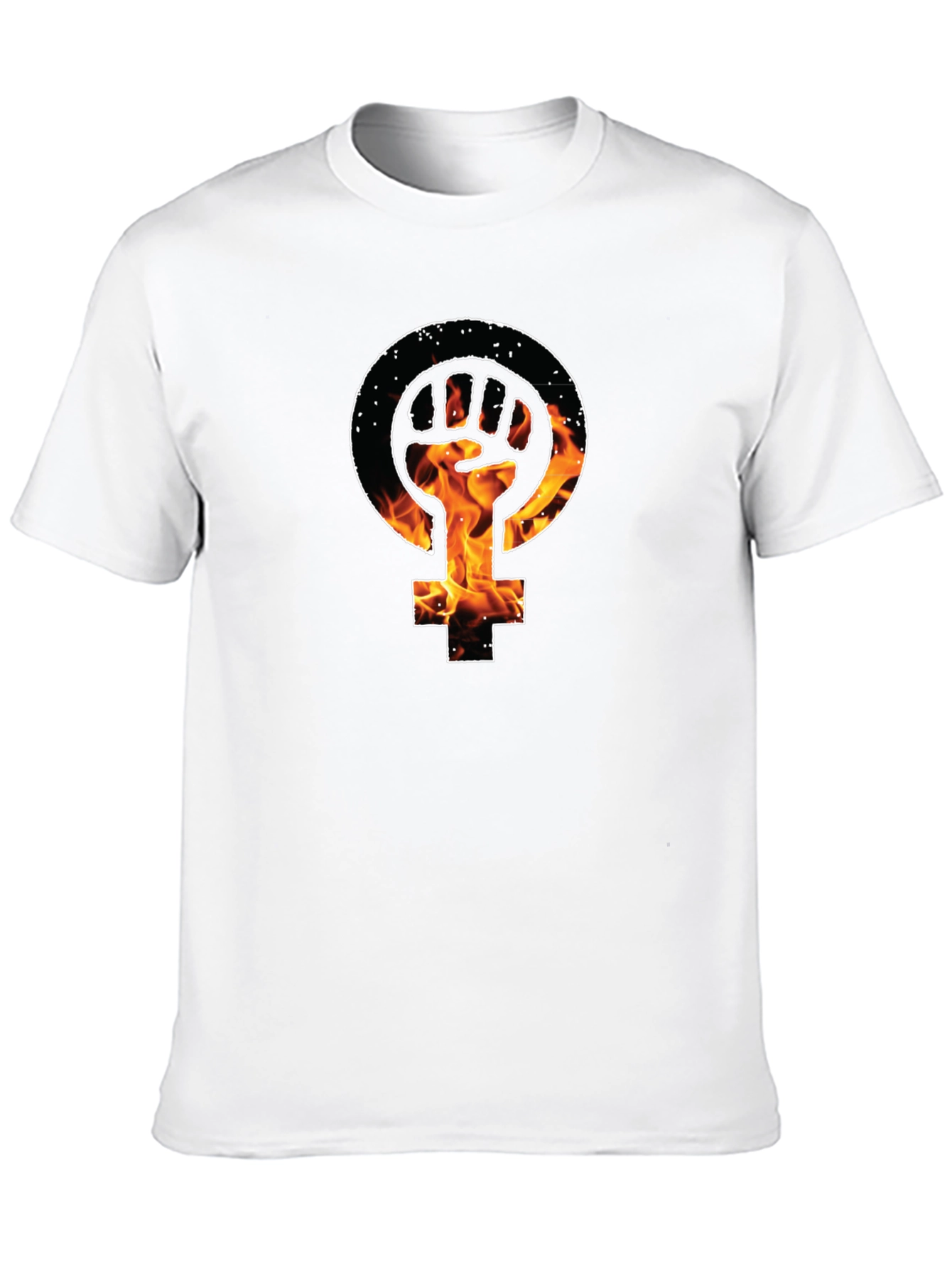 Feminist Fist Fire Black T-Shirt