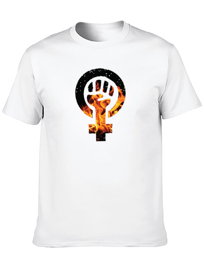 Feminist Fist Fire Black T-Shirt