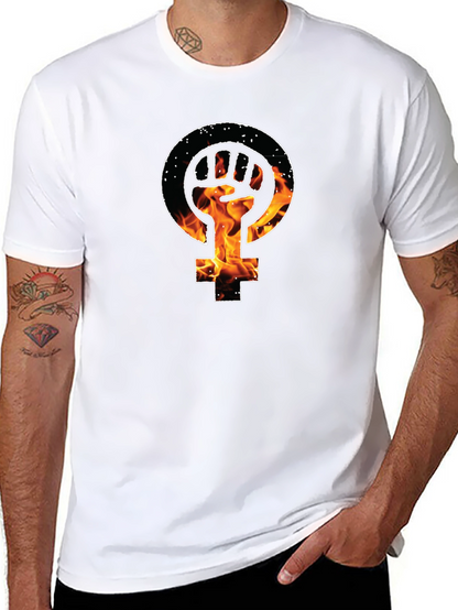 Feminist Fist Fire Black T-Shirt