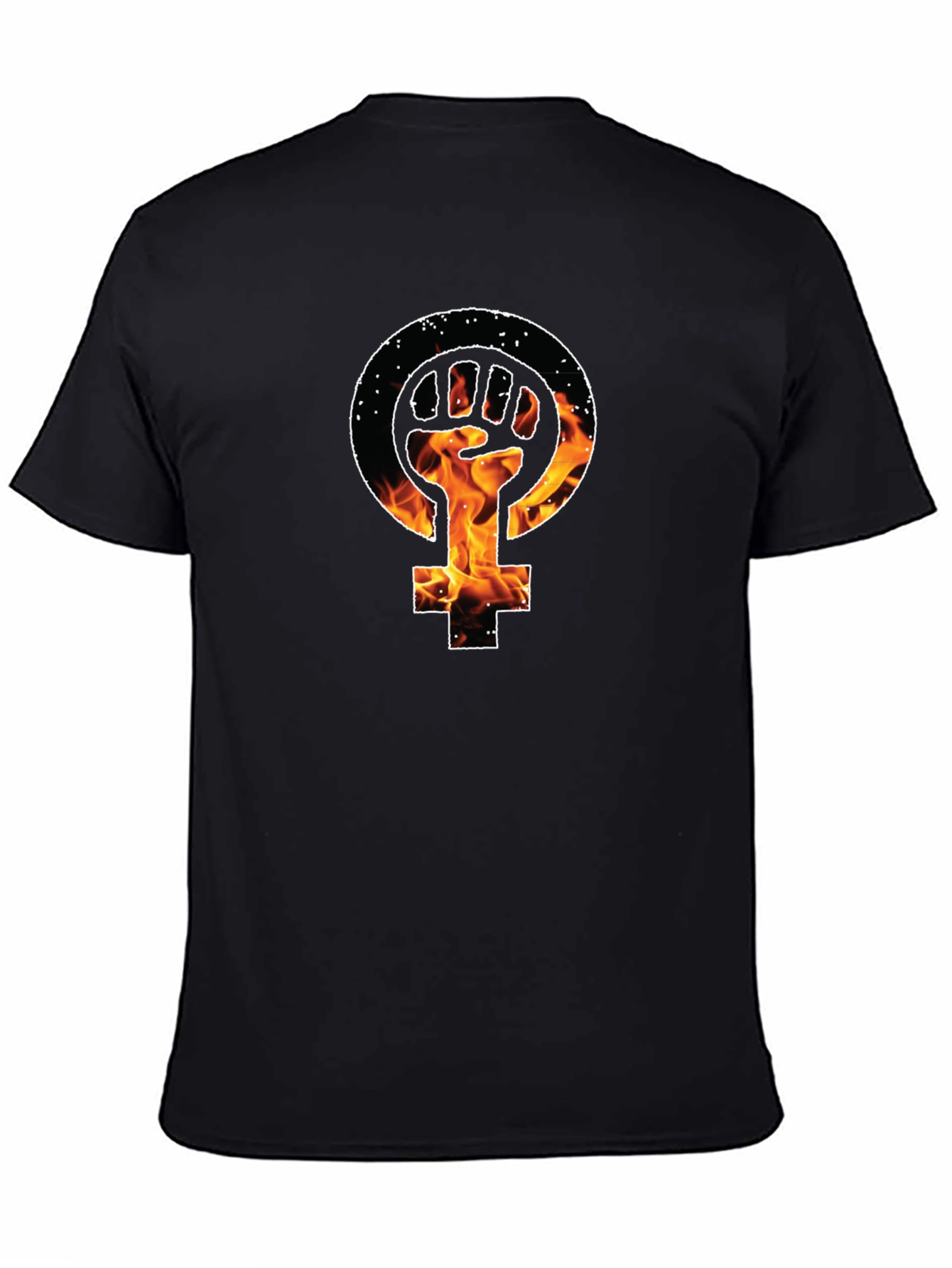 Feminist Fist Fire Black T-Shirt