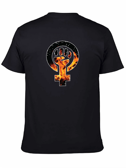 Feminist Fist Fire Black T-Shirt