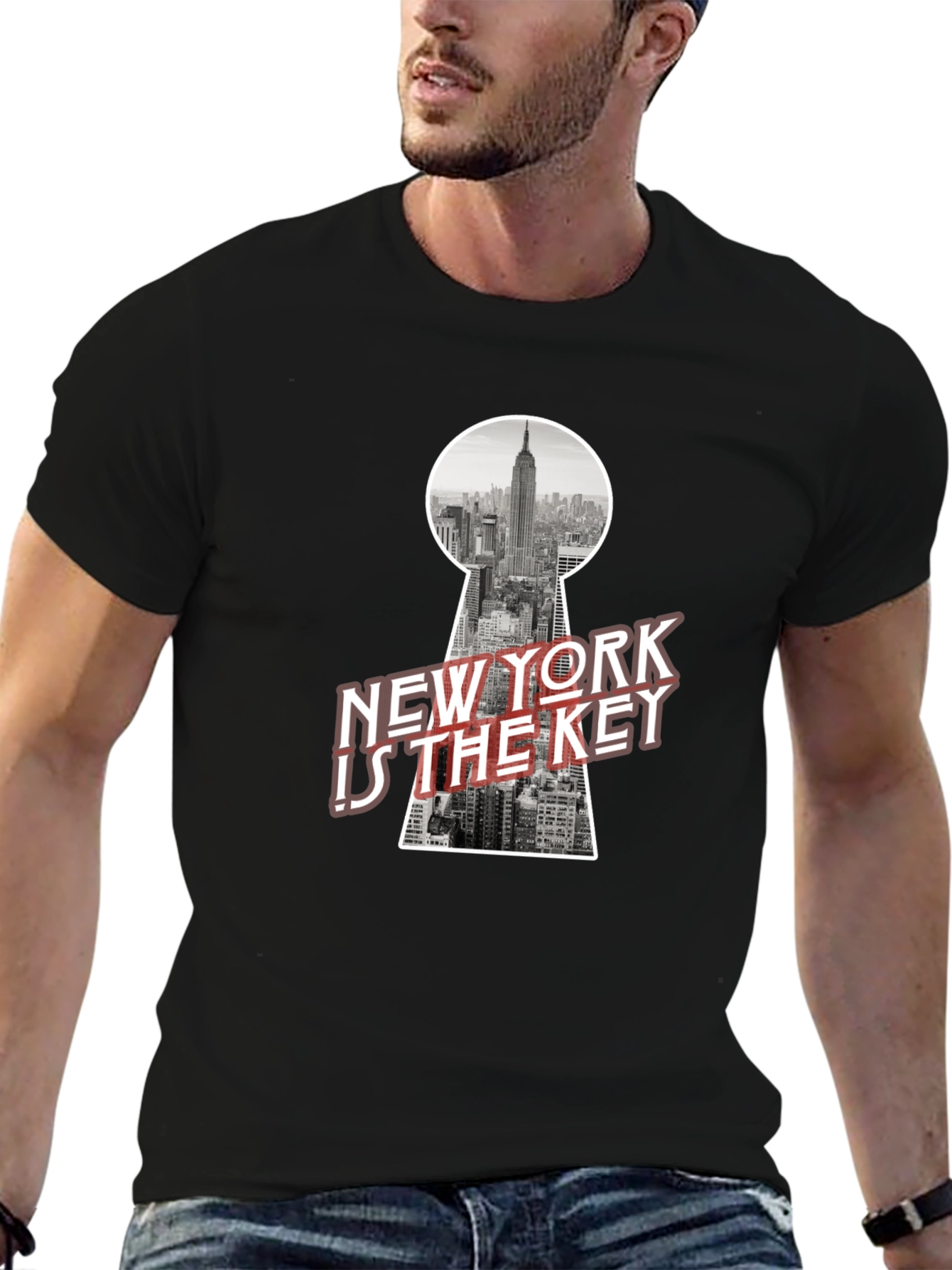 New York City Keyhole Graphic T-Shirt