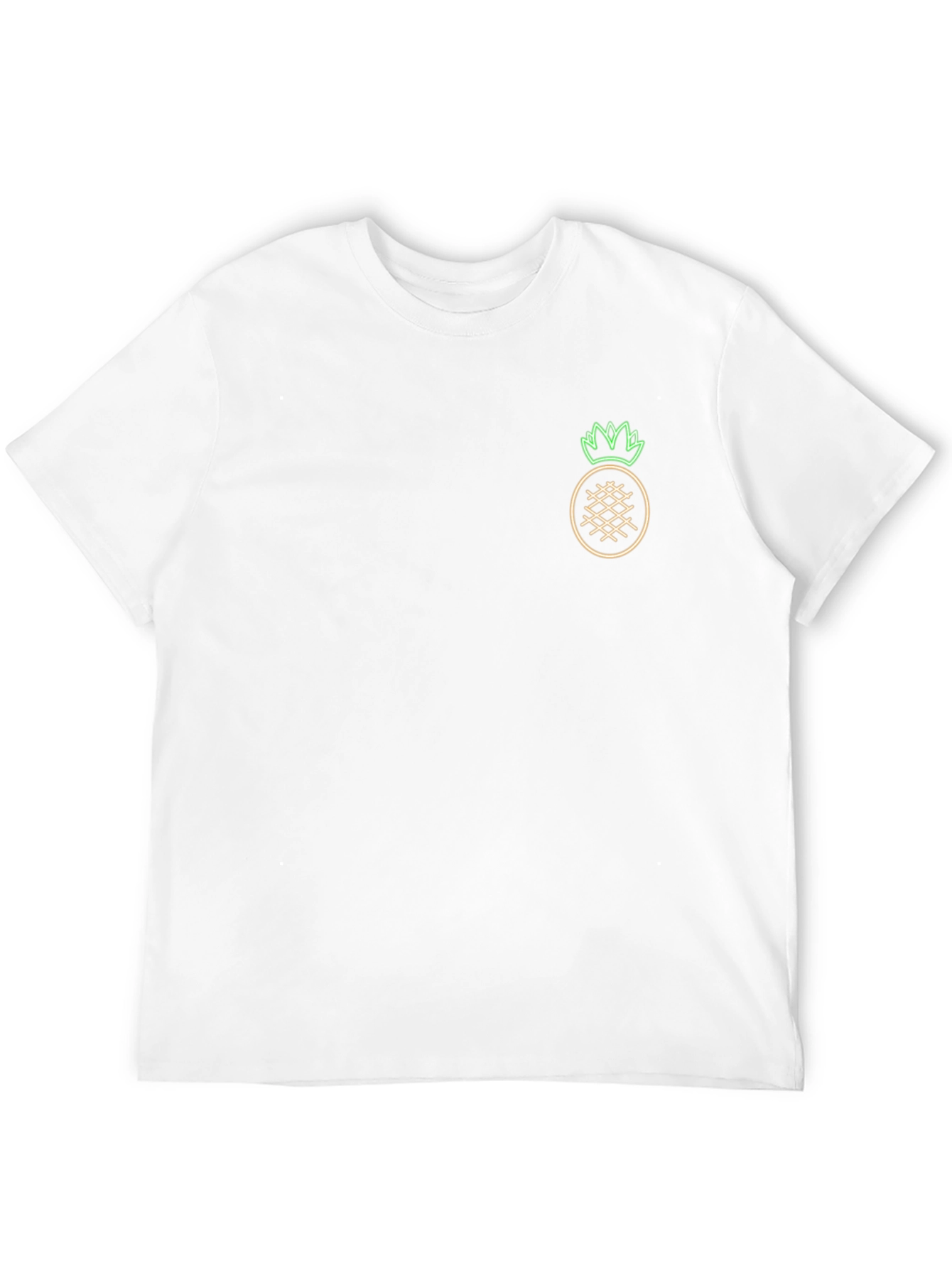 Neon Pineapple Graphic Black T-Shirt