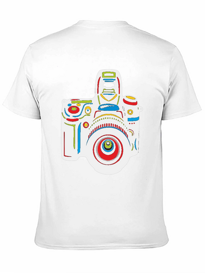 Abstract Camera Graphic Black T-Shirt
