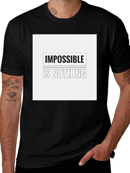 Impossible is Nothing Graphic Tee - Black Cotton Blend
