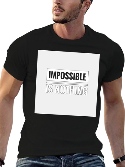 Impossible is Nothing Graphic Tee - Black Cotton Blend