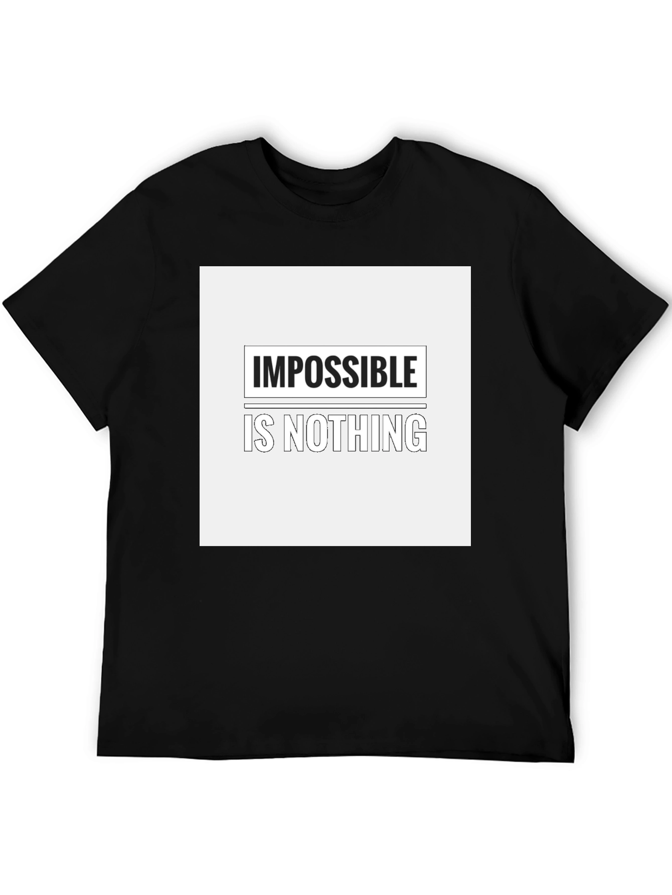 Impossible is Nothing Graphic Tee - Black Cotton Blend