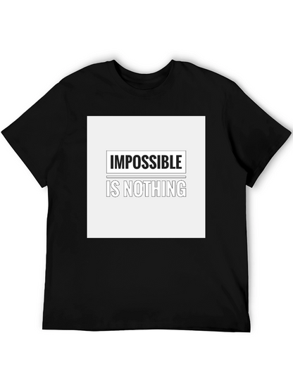 Impossible is Nothing Graphic Tee - Black Cotton Blend