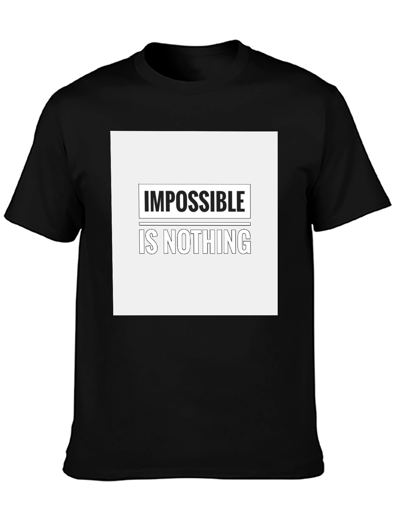 Impossible is Nothing Graphic Tee - Black Cotton Blend