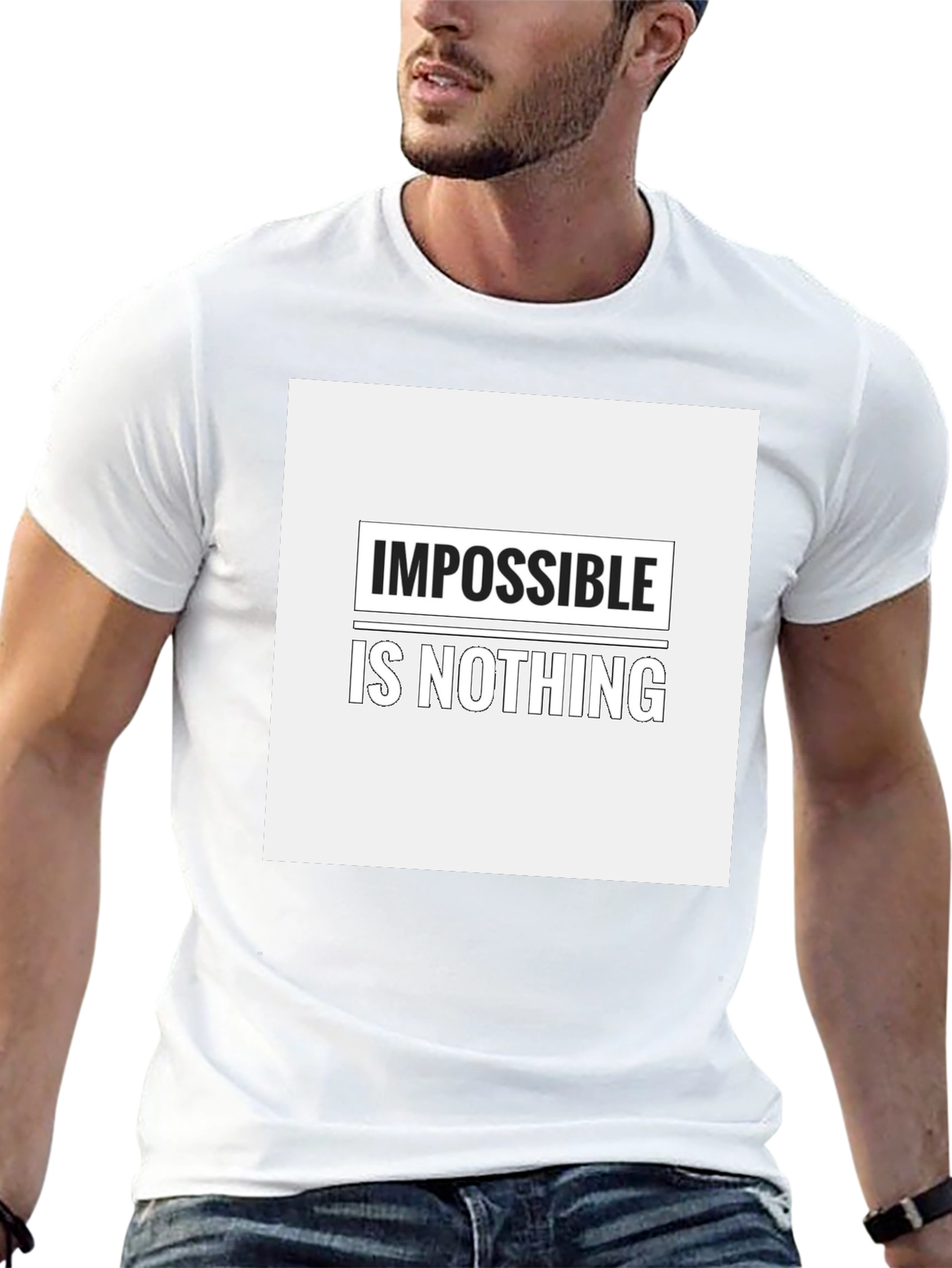 Impossible is Nothing Graphic Tee - Black Cotton Blend
