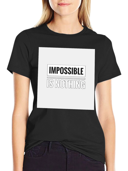 Impossible is Nothing Graphic Tee - Black Cotton Blend