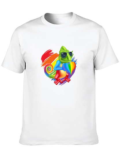 Rainbow Chameleon Graphic Tee - Stylish & Fun!
