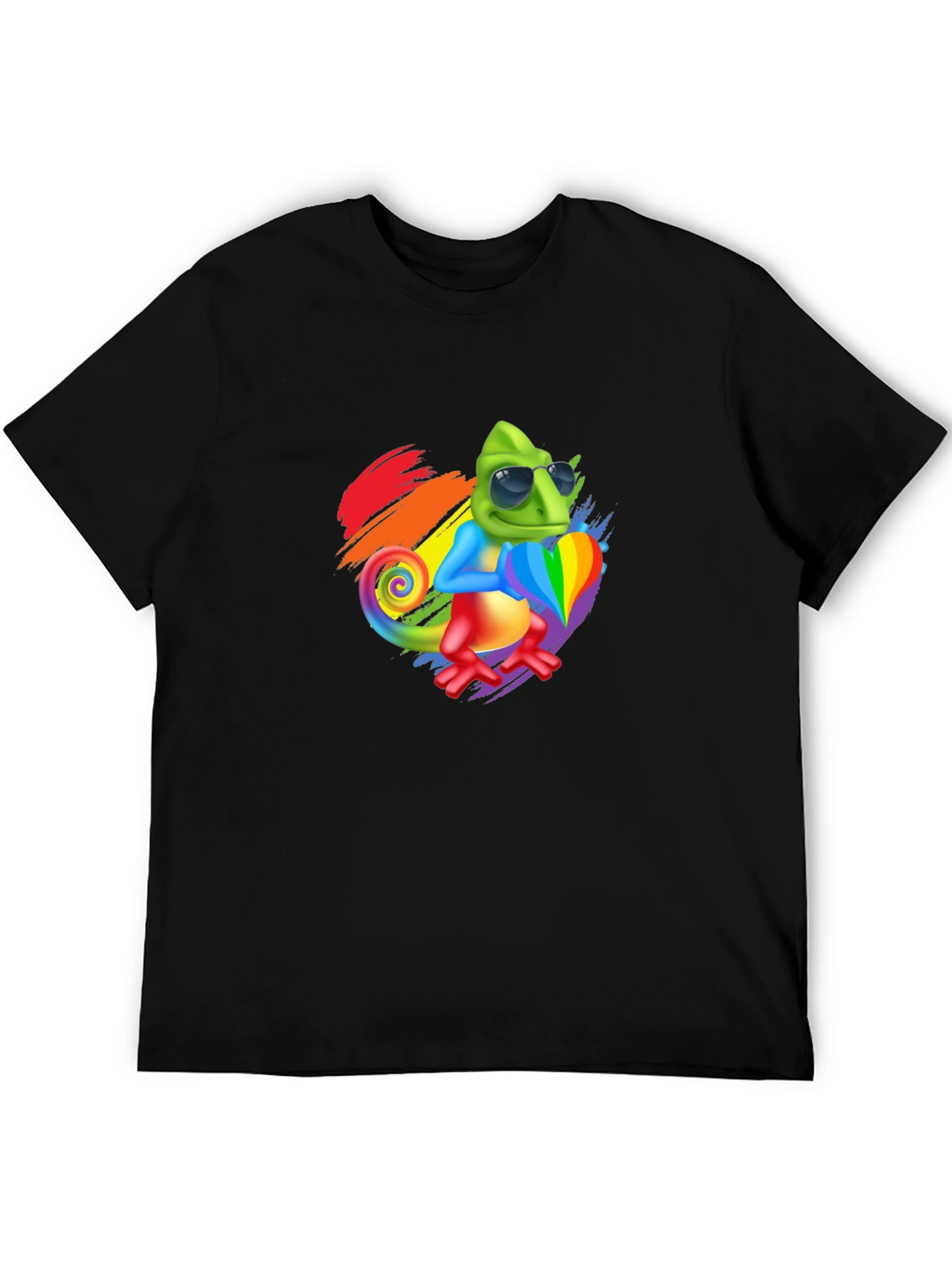 Rainbow Chameleon Graphic Tee - Stylish & Fun!