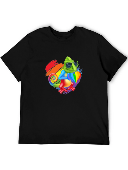 Rainbow Chameleon Graphic Tee - Stylish & Fun!