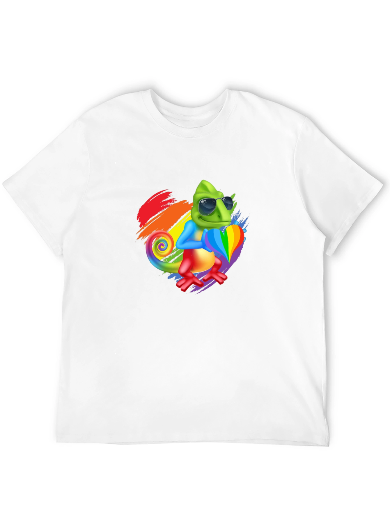 Rainbow Chameleon Graphic Tee - Stylish & Fun!