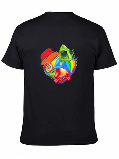 Rainbow Chameleon Graphic Tee - Stylish & Fun!