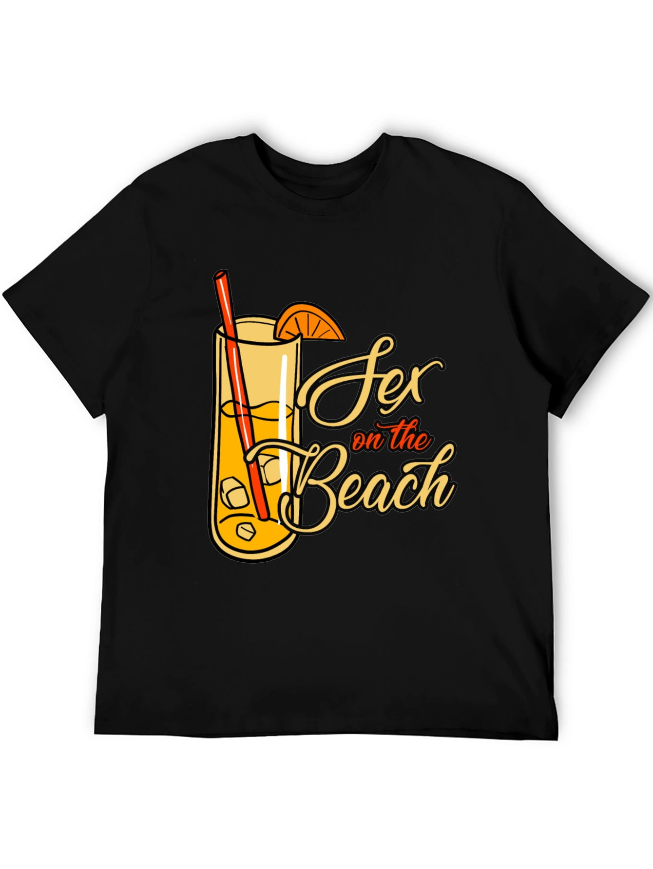 Sex on the Beach Cocktail Graphic Tee - Black