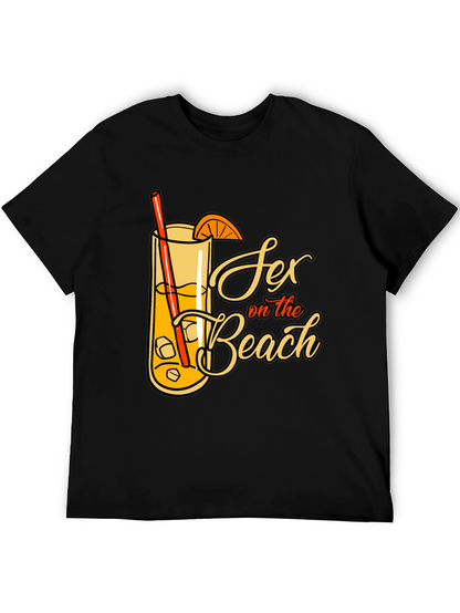 Sex on the Beach Cocktail Graphic Tee - Black