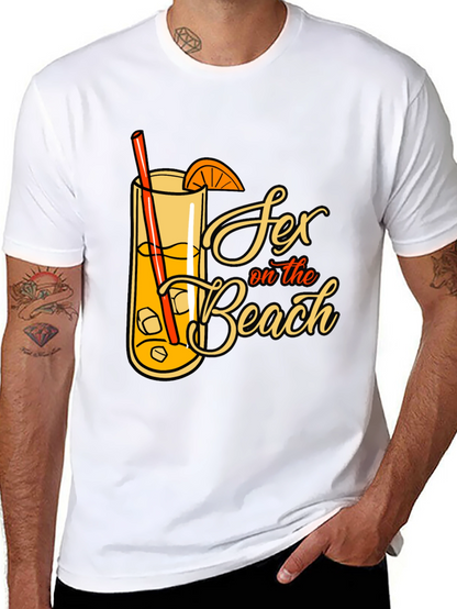 Sex on the Beach Cocktail Graphic Tee - Black