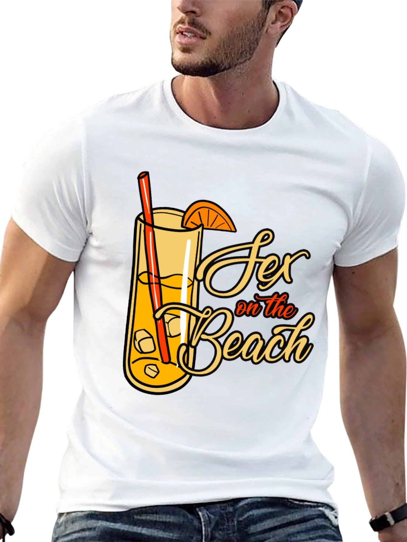 Sex on the Beach Cocktail Graphic Tee - Black