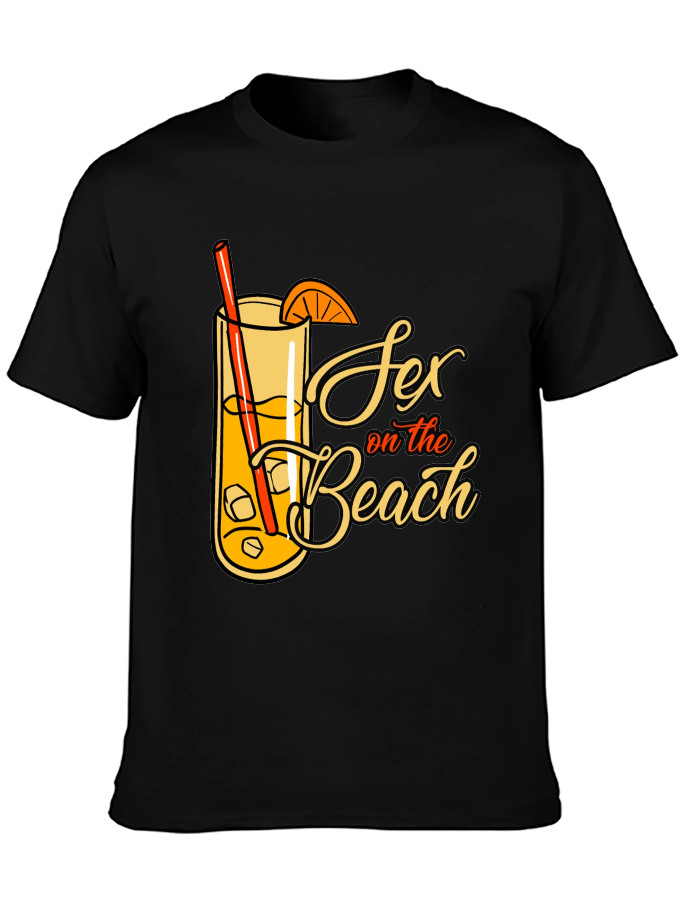 Sex on the Beach Cocktail Graphic Tee - Black