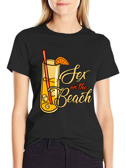 Sex on the Beach Cocktail Graphic Tee - Black