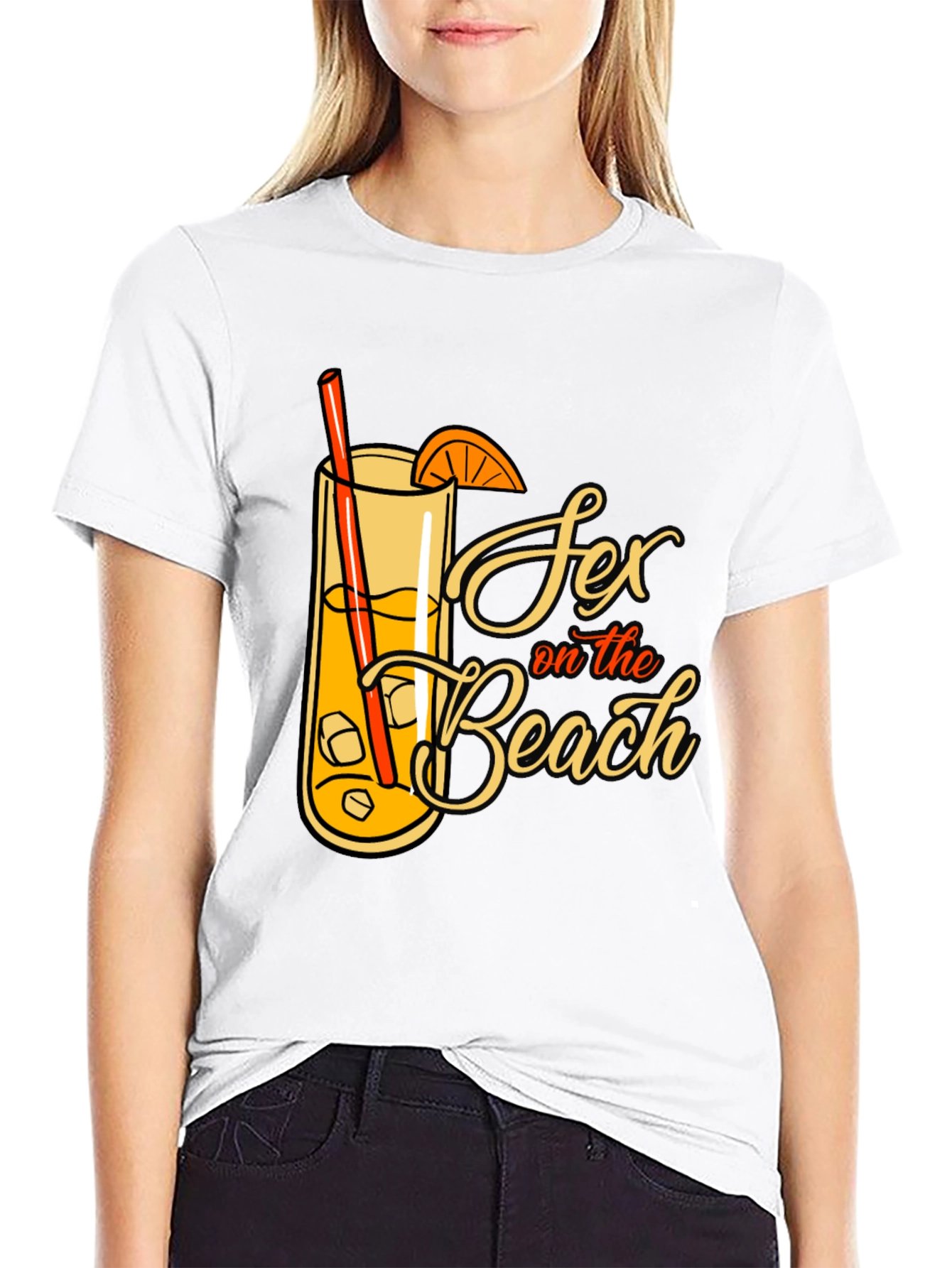 Sex on the Beach Cocktail Graphic Tee - Black