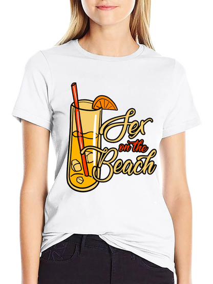 Sex on the Beach Cocktail Graphic Tee - Black