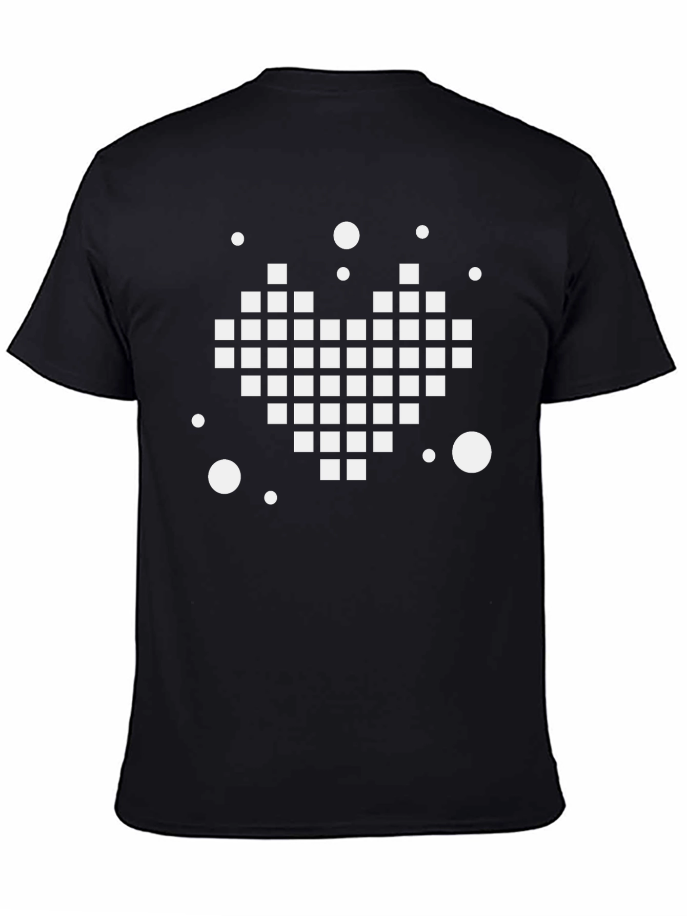 Pixel Heart Graphic Tee - Black Casual Shirt