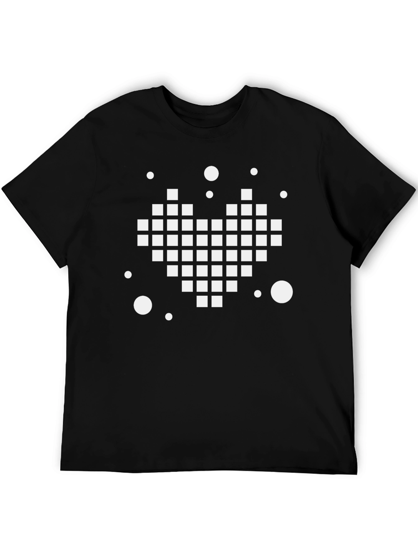 Pixel Heart Graphic Tee - Black Casual Shirt