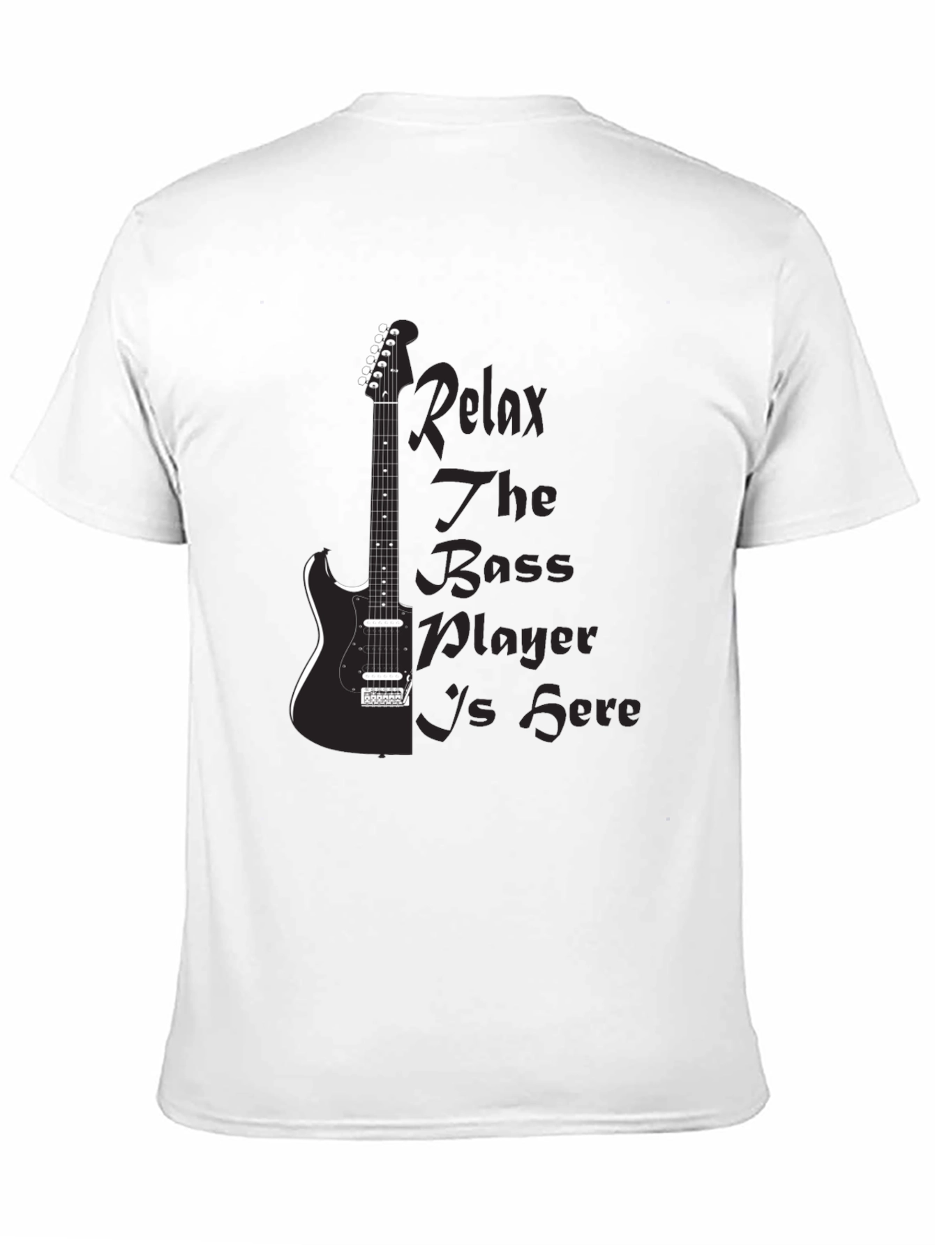 Relax Bass Player Black Graphic Tee