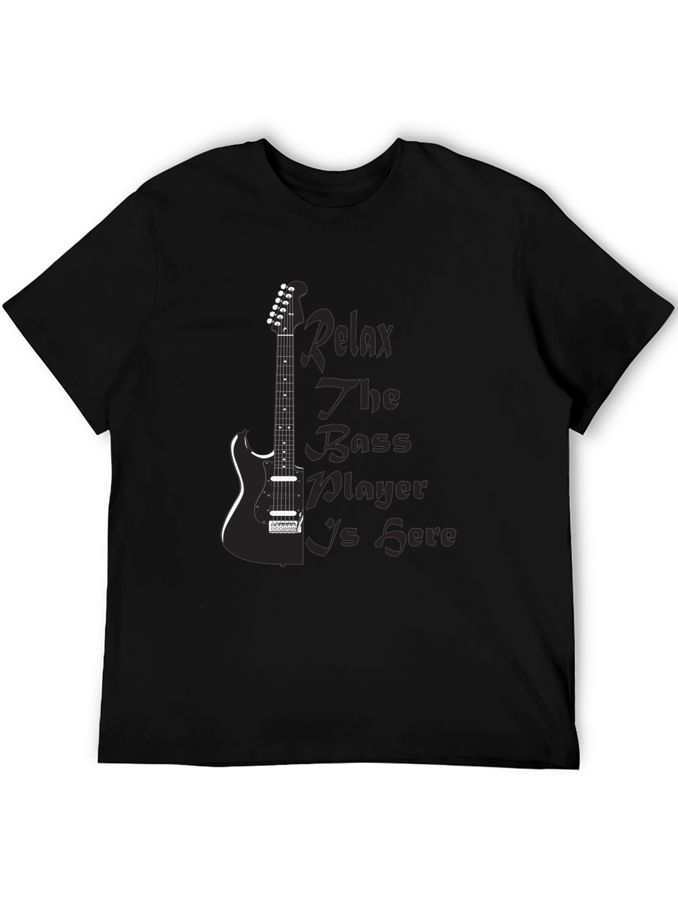 Relax Bass Player Black Graphic Tee