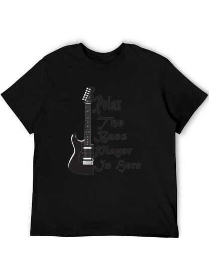 Relax Bass Player Black Graphic Tee