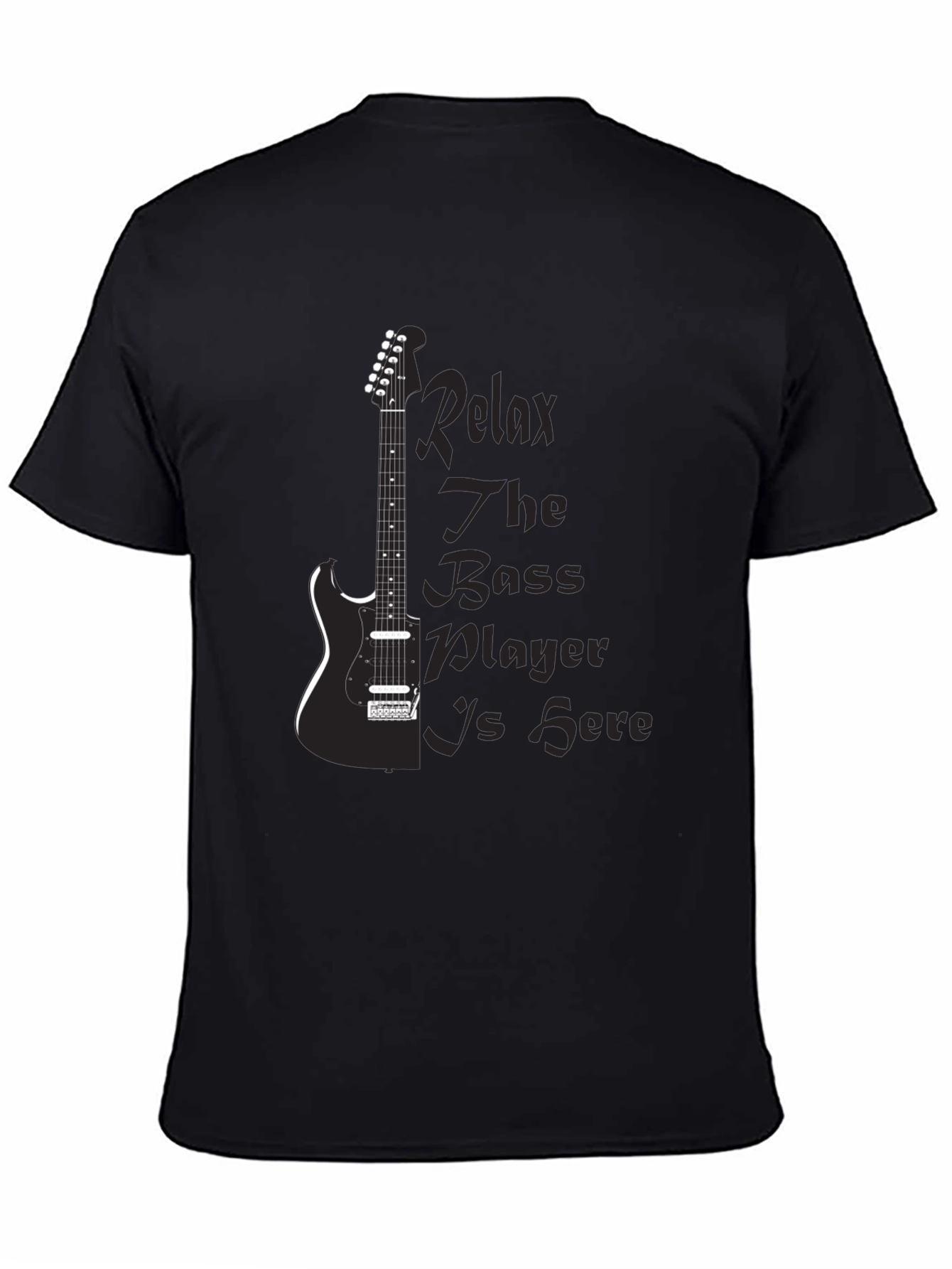 Relax Bass Player Black Graphic Tee