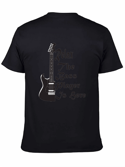 Relax Bass Player Black Graphic Tee