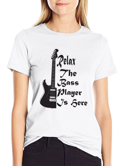 Relax Bass Player Black Graphic Tee