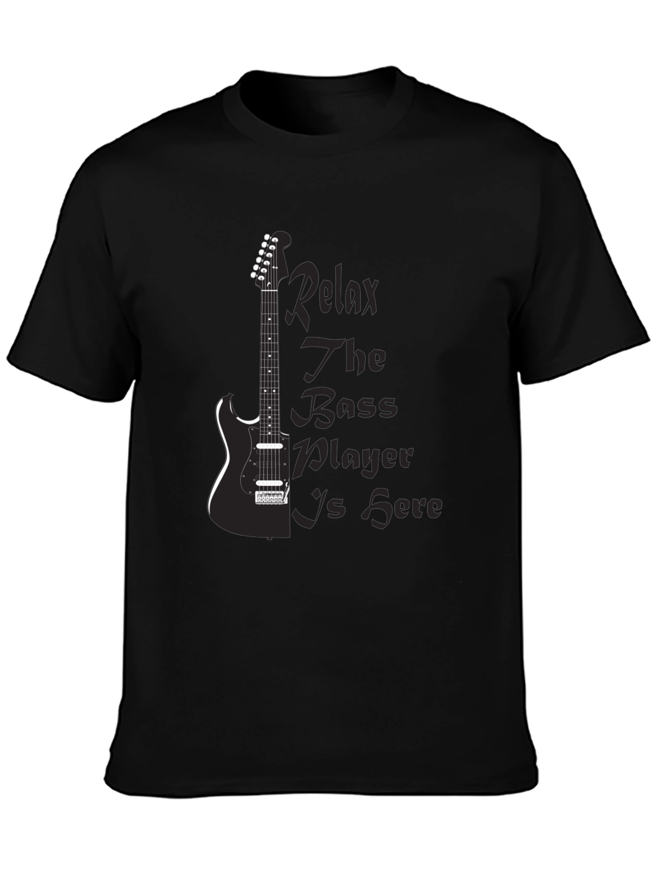 Relax Bass Player Black Graphic Tee