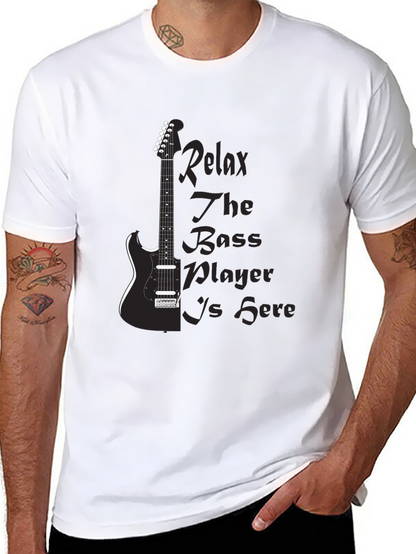 Relax Bass Player Black Graphic Tee