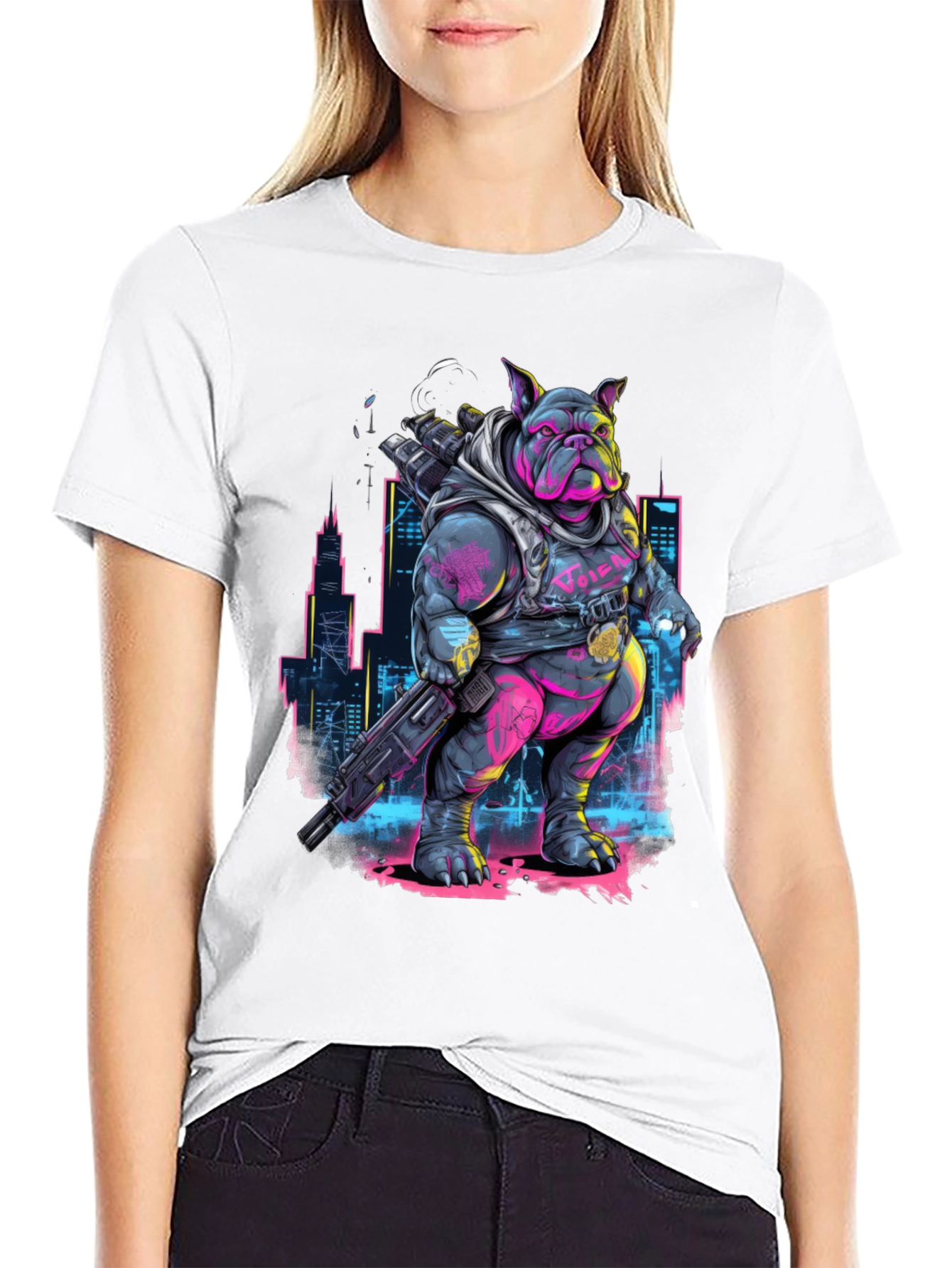 Cyberpunk Bulldog T-Shirt - Urban Warrior Tee