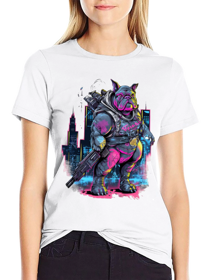 Cyberpunk Bulldog T-Shirt - Urban Warrior Tee