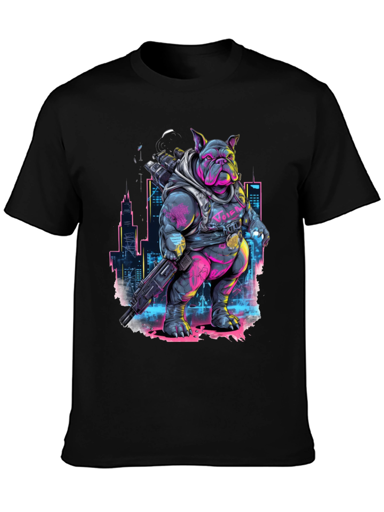 Cyberpunk Bulldog T-Shirt - Urban Warrior Tee
