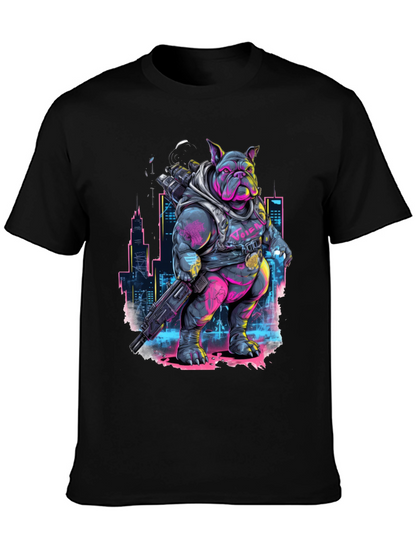 Cyberpunk Bulldog T-Shirt - Urban Warrior Tee