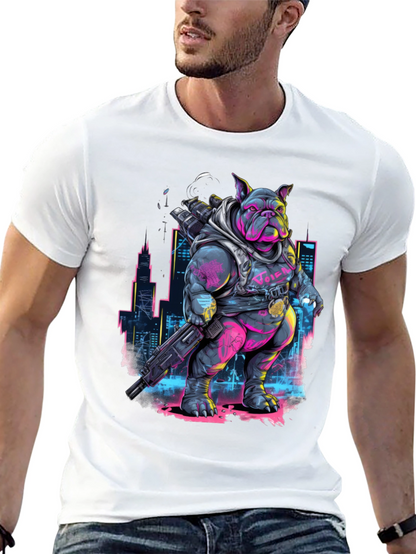Cyberpunk Bulldog T-Shirt - Urban Warrior Tee