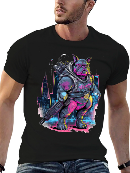 Cyberpunk Bulldog T-Shirt - Urban Warrior Tee