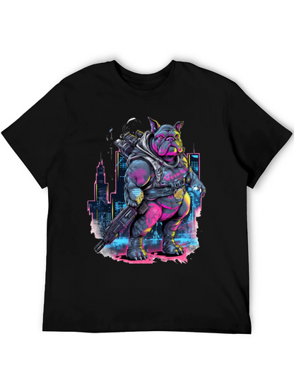 Cyberpunk Bulldog T-Shirt - Urban Warrior Tee