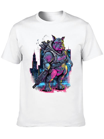 Cyberpunk Bulldog T-Shirt - Urban Warrior Tee