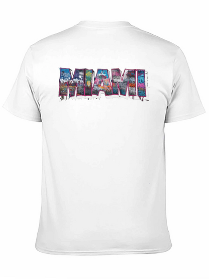 Miami Graphic Print Black T-Shirt