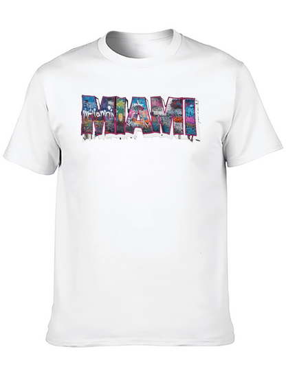 Miami Graphic Print Black T-Shirt